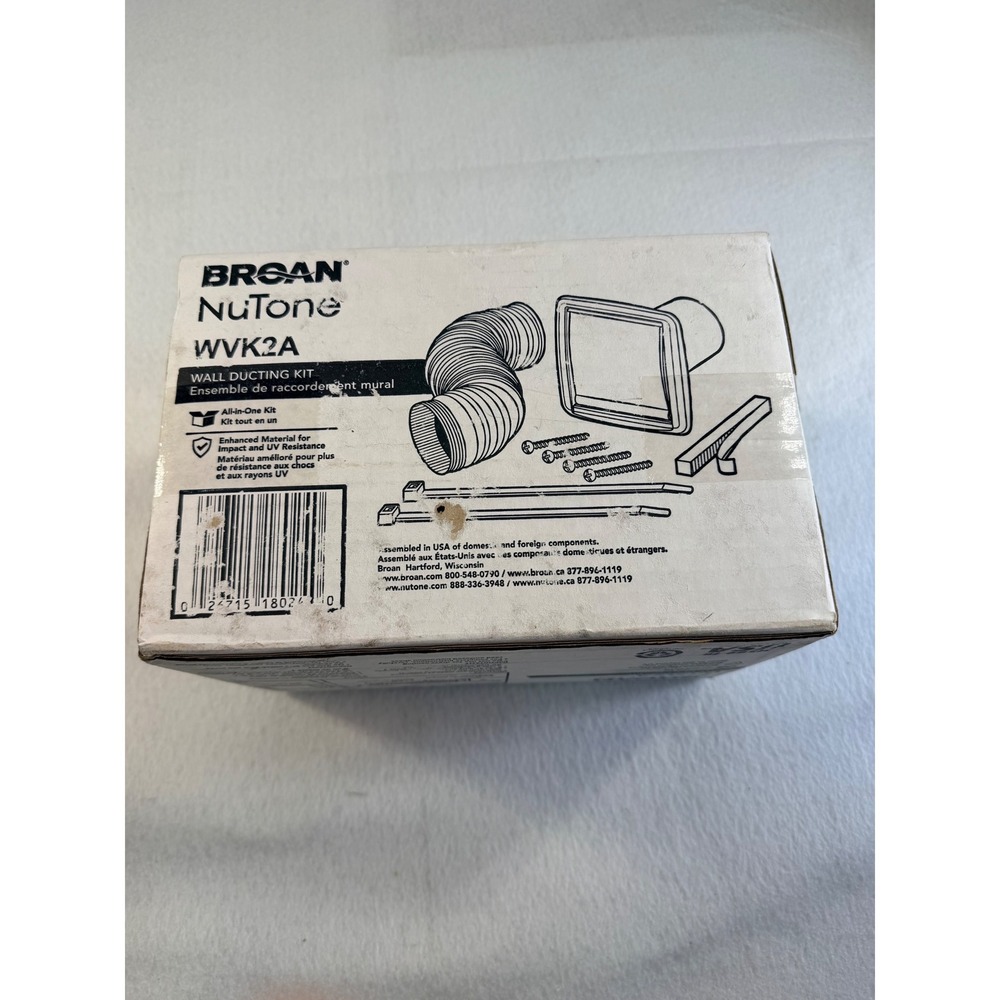 Broan-NuTone WVK2A Wall Ducting Kit for 3 to 4 Inch Fan Ducts White